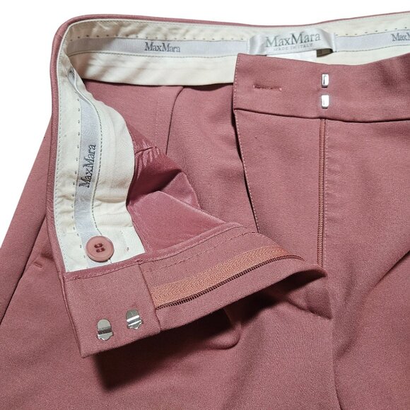 Max Mara Women's Slim Fit Mauve Trousers Quiet Luxury Business Court Core sz 8 - Picture 8 of 16